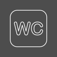 The toilet navigation icon is labeled with an arrow. Wayfinding wc element. Vector illustration