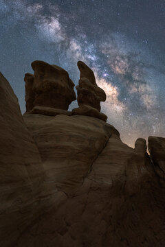 Four Hoodoos Sandstone Formations In Devils Garden