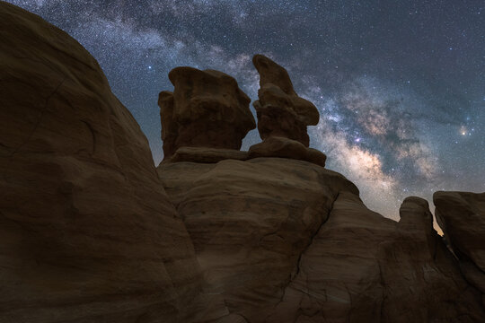 Four Hoodoos Sandstone Formations In Devils Garden