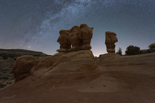 Four Hoodoos Sandstone Formations In Devils Garden