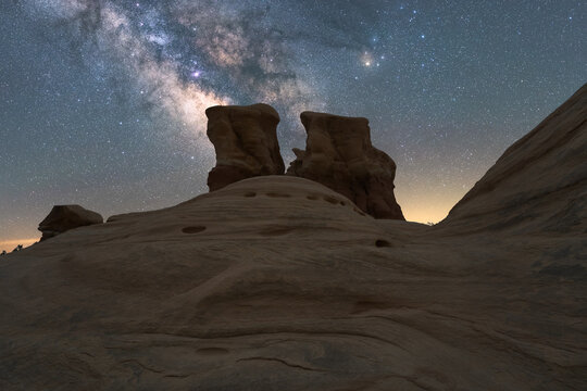 Four Hoodoos Sandstone Formations In Devils Garden