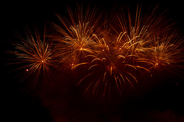 Obraz premium colourful fireworks competition on sky