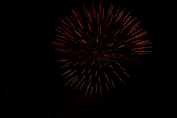 colourful fireworks competition on sky