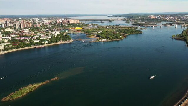 Irkutsk russia angara bridge siberia