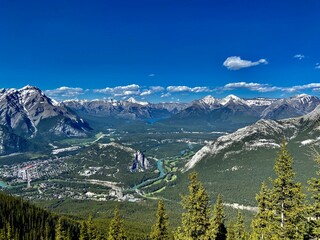 Mountain Range With Trees and water