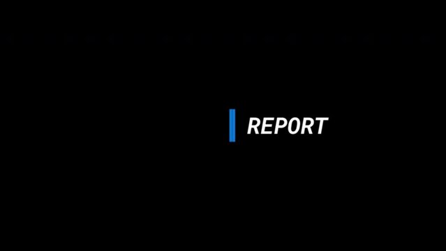 Text Intro for overlay - Special Report. Pop-up text screen saver with text Special Report for news, sports broadcasts, broadcasts from the event and other. 4K.