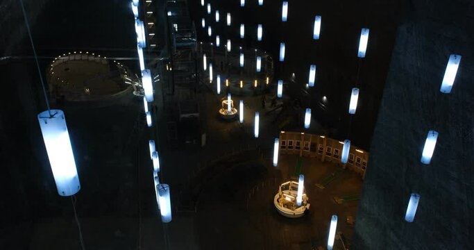 Underground salt mine in Turda ,popular attraction for many tourists,Transylvania, Romania.