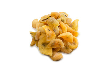 Dried passion fruit isolated on a white background.