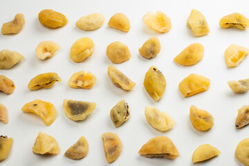 Dried passion fruit isolated on a white background.