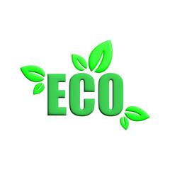 Eco friendly 3D icon green leaves