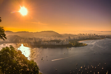 Fototapeta Panorama Rio de Janeiro - zachód słońca obraz