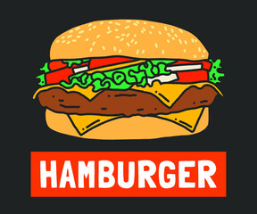 Hand Drawn Hamburger Illustration Design