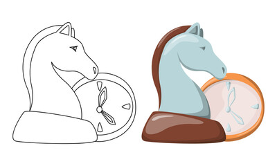 Set of Strategy vector illustrations isolated on white background in line art flat color cartoon style.