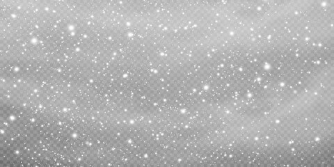Christmas background. Powder PNG. Magic bokeh shines with white dust. Small realistic glare on a transparent Png background. Design element for cards, invitations, backgrounds, screensavers.