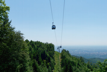 View from Sljeme mountain at the Zagreb cable car Sljeme, Zagreb, Croatia