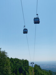 View from Sljeme mountain at the Zagreb cable car Sljeme, Zagreb, Croatia