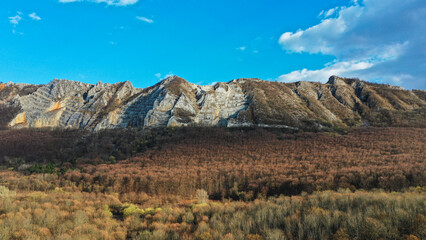aerial view of mine at the mountain