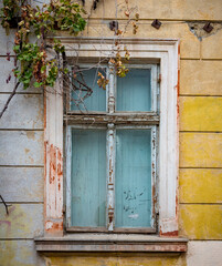 Window on the street in Odessa, Ukraine