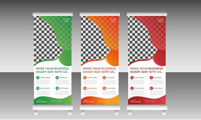 Modern business roll up banner template