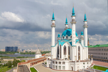 Mosque in Kazan Kul Sharif day summer in in the Republic of Tatarstan in Russia