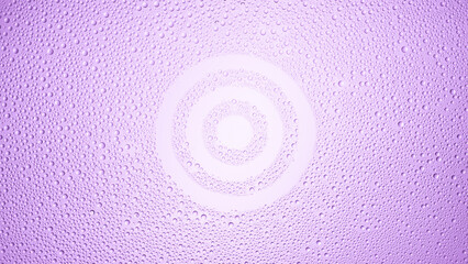 Fototapeta na wymiar Sign target printed on the wet glass on violet background | skin care concept