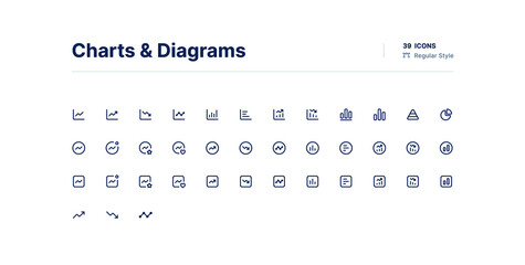 Charts and Diagrams UI Icons Pack Line Style