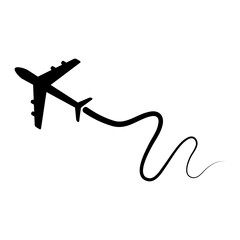 Airplane flying icon. Plane sign. Vector illustration isolated on white.