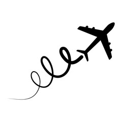 Airplane flying icon. Plane sign. Vector illustration isolated on white.