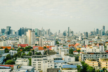 Buildings and traffic of the city of Bangkok, Thailand