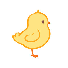 Cute chick. Contour vector illustration.