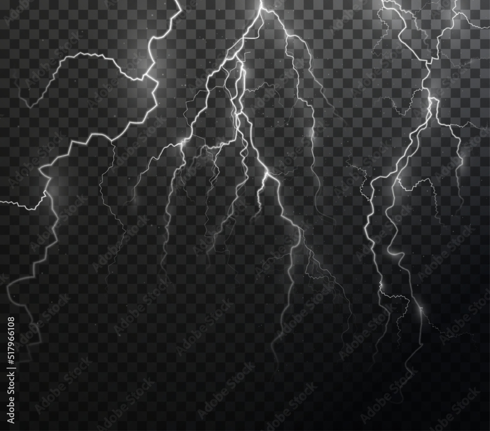 Poster light white isolated vector lightning png. magic light abstract lines. realistic natural lightning e