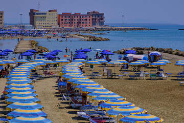 Fototapeta na wymiar Anzio beach in the summer, Italy