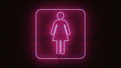 neon,toilets,toilet,women,wc,washroom,bathroom,restroom,public,water,closet,ladies,sign,light,pink,wall,bricks,background,design,concept,icon,symbol,glow,glowing,female,woman,person,lady,girl,gender,p