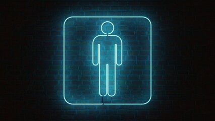 Neon Men Toilets Sign