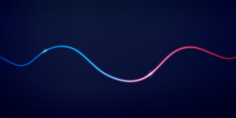 青からピンクのグラデーションの曲線