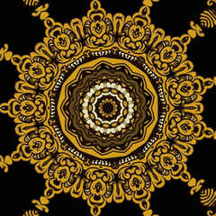 Abstract Indian pattern with colorful mandala vector template for textile carpet