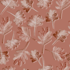 watercolor autumn branches with leaves seasonal seamless pattern