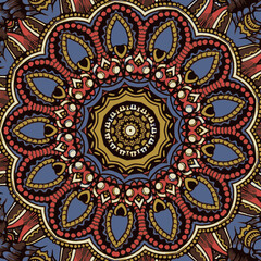 Hand drawn mandala floral mandala in ethnic style