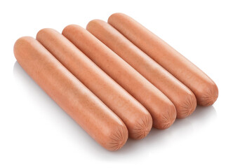 Group of sausages, isolated on white background