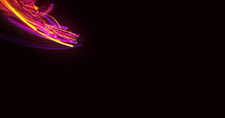 Image of light trails over black background