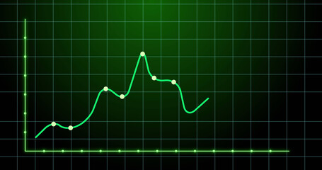 Image of financial graph over green background