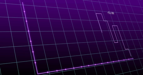Image of financial graph over violet background