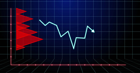 Image of financial graph over navy background
