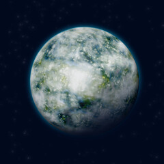 Earth planet in space. Solar system. Earth planet in a solar system. Space wallpaper.