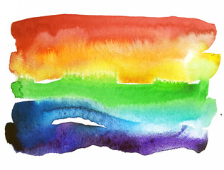Rainbow flag, lgbt symbol, watercolor illustration
