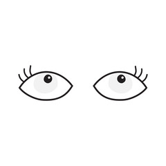 Eyes vector hand draw cute style isolated on white background for your character design, animation. 10 eps