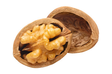 Delicious walnut, isolated on white background