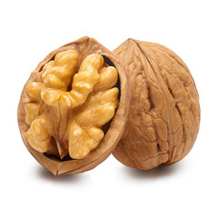 Delicious walnuts, isolated on white background