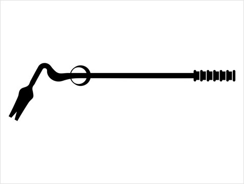 black crowbar on white background