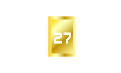 27 Number New Gold Modern Square Logo